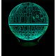 Beling 3D lampa, Death Star, 7 farebná S419