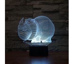 Beling 3D lampa, Nosorožec, 7 farebná S397