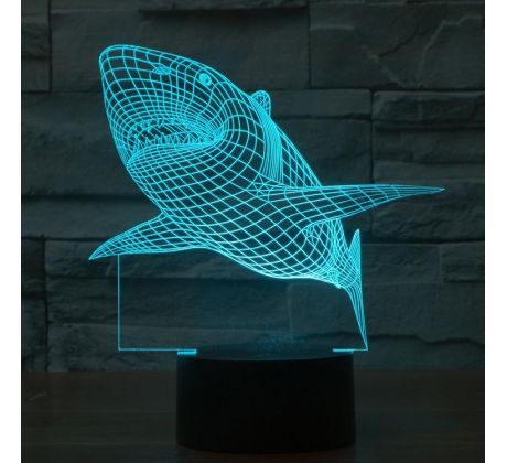 Beling 3D lampa, Žralok, 7 farebná S396