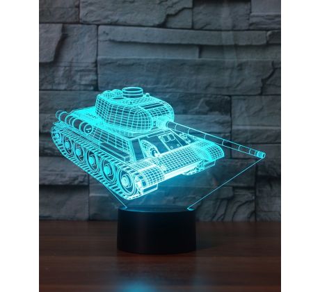 Beling 3D lampa, Tank, 7 farebná S394