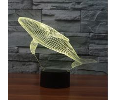 Beling 3D lampa, Veľryba, 7 farebná S391
