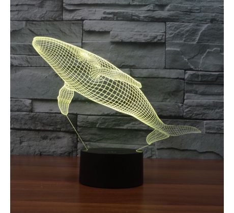 Beling 3D lampa, Veľryba, 7 farebná S391