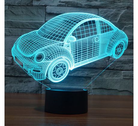 Beling 3D lampa, VW Beetle, 7 farebná S384