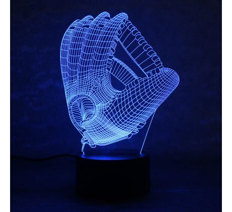 Beling 3D lampa, Basebal rukavica, 7 farebná S382