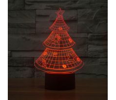 Beling 3D lampa, Vianočný stromček, 7 farebná S358