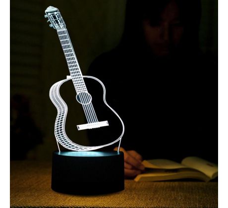 Beling 3D lampa, Gitara, 7 farebná S329