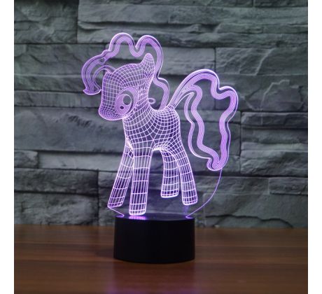 Beling 3D lampa, Pony, 7 farebná S323