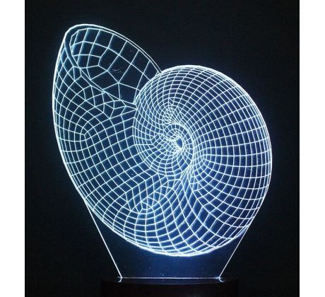 Beling 3D lampa, Mušľa, 7 farebná S322