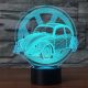 Beling 3D lampa, VW Chrobák s logom, 7 farebná S311