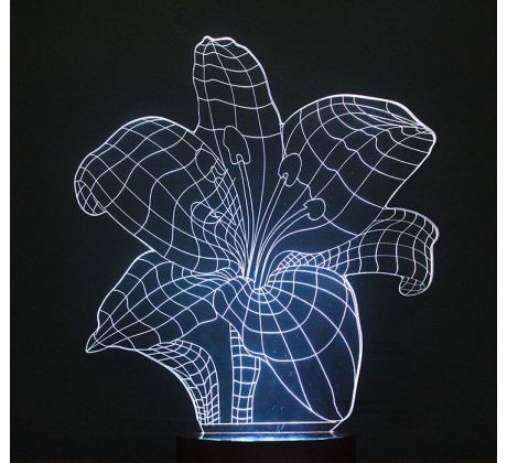 Beling 3D lampa, Kvet 2, 7 farebná S302