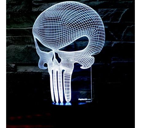 Beling 3D lampa, Punisher-lebka, 7 farebná S299