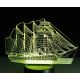 Beling 3D lampa, Loď-plachetnica, 7 farebná S280