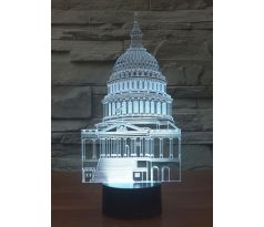 Beling 3D lampa, Biely dom, 7 farebná S277