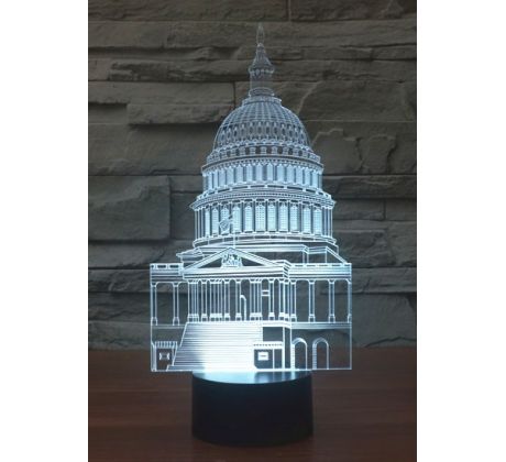 Beling 3D lampa, Biely dom, 7 farebná S277