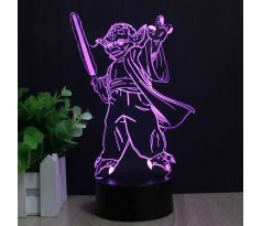 Beling 3D lampa, Yoda 2, 7 farebná S276