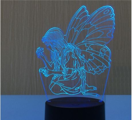Beling 3D lampa, Motýľ, 7 farebná S269