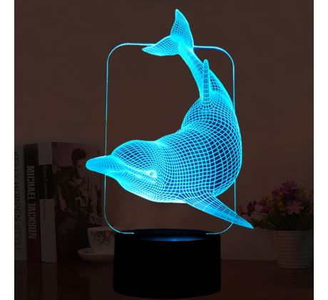 Beling 3D lampa, Delfín 2, 7 farebná S268