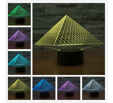 Beling 3D lampa, Pyramída, 7 farebná S253