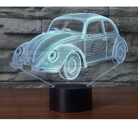 Beling 3D lampa, Volkswagen chrobák, 7 farebná S252