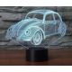 Beling 3D lampa, Volkswagen chrobák, 7 farebná S252