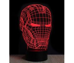 Beling 3D lampa, Iron Man maska, 7 farebná S352