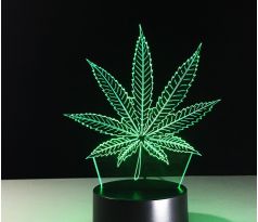 Beling 3D lampa, Marihuanový list, 7 farebná S238