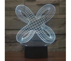 Beling 3D lampa, Twisted knot, 7 farebná S232