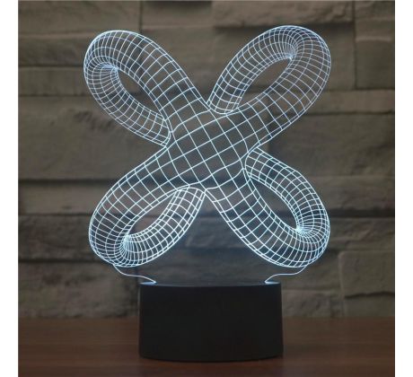 Beling 3D lampa, Twisted knot, 7 farebná S232