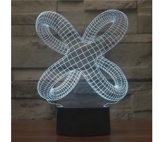 Beling 3D lampa, Twisted knot, 7 farebná S186