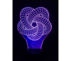 Beling 3D lampa, Torusový uzol, 7 farebná S184