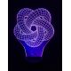 Beling 3D detská LED lampa, Torusový uzol, nočné svetlo pre deti, 16 farieb S184 