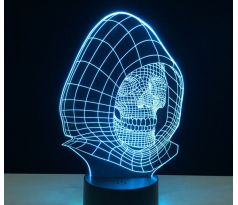 Beling 3D lampa, Lebka s kapucňou, 7 farebná S182