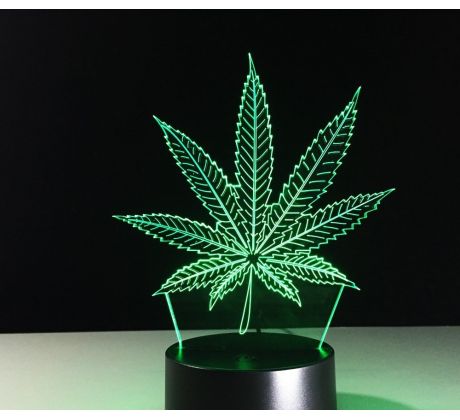 Beling 3D lampa, Marihuanový list, 7 farebná S180