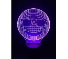 Beling 3D lampa, Smajlík, 7 farebná S175