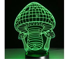 Beling 3D lampa, Muchotrávka, 7 farebná S174