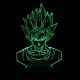 Beling 3D detská LED lampa, Goku, nočné svetlo pre deti, 16 farieb S173 