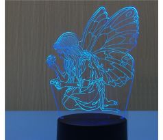 Beling 3D lampa, Motýľ, 7 farebná S158