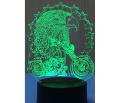 Beling 3D lampa, Orol na motorke, 7 farebná S154 