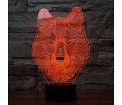 Beling 3D lampa, Sibírsky husky, 7 farebná S153 