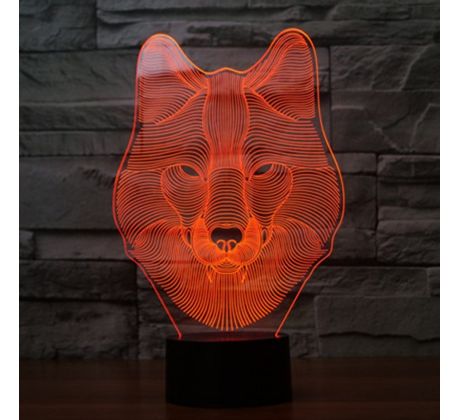 Beling 3D lampa, Sibírsky husky, 7 farebná S153 