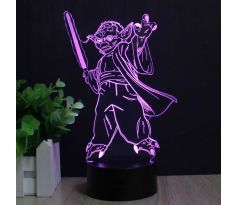 Beling 3D lampa, Yoda 2, 7 farebná S151