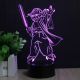 Beling 3D detská LED lampa, Yoda 2, nočné svetlo pre deti, 16 farieb S151 