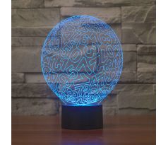 Beling, 3D lampa Lopta z čísel, 7 farebná S149 