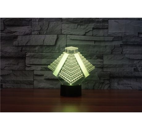 Beling 3D lampa, Aztécka pyramída, 7 farebná S126 