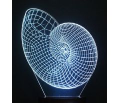 Beling 3D lampa, Mušľa, 7 farebná S102