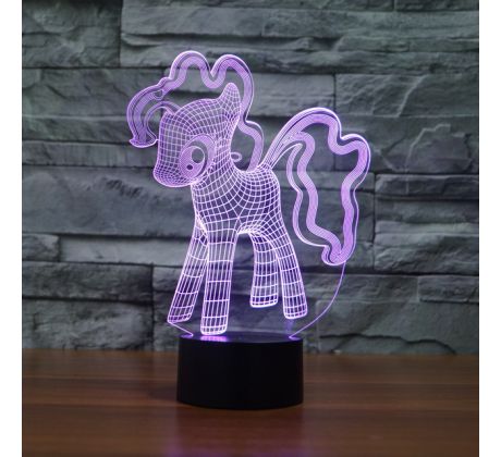 Beling 3D lampa, Pony, 7 farebná S101 