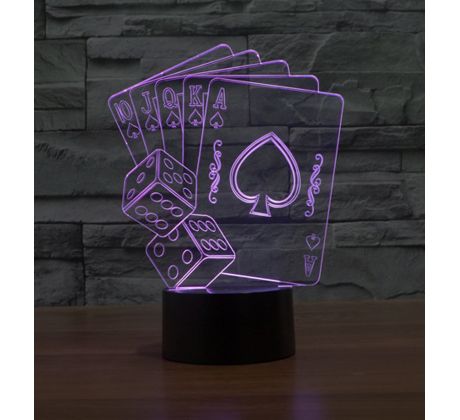 Beling 3D lampa, Karty, 7 farebná S90 