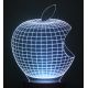 Beling 3D detská LED lampa, Jablko, nočné svetlo pre deti, 16 farieb S86 