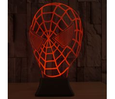 3D lampa Spider Man maska, 7 farebná S78 