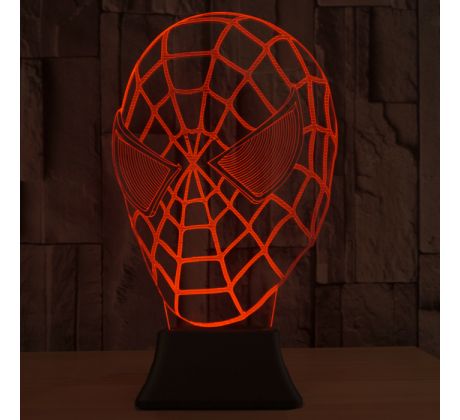 3D lampa Spider Man maska, 7 farebná S78 